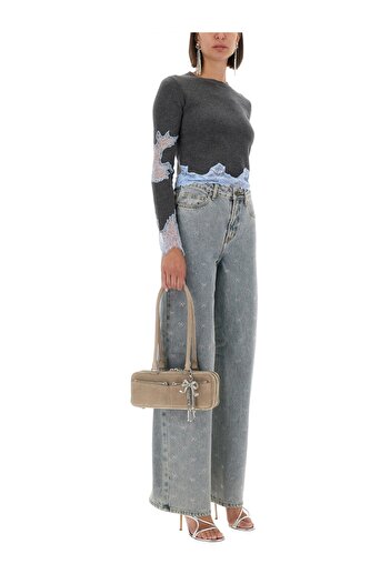 Self-Portrait Jersey With Lace Inserts