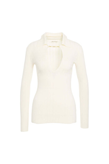 Elisabetta Franchi Knit Pullover with Chain Detail