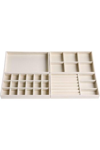Hope Velvet Jewelry Organizer for Drawer, Stackable Jewelry Storage Trays in Dresser, Small Drawer Insert