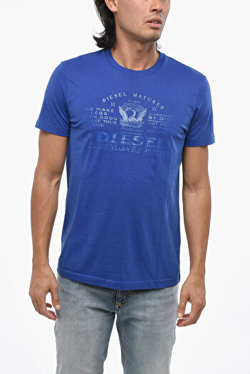 Diesel Solid Color T-Diegor-E17-Out Crew-Neck T-Shirt With Tone On