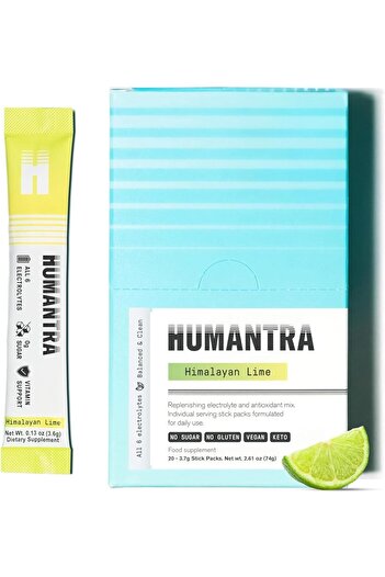 Humantra Himalayan Lime Hydration Packets | Zero Sugar Electrolyte Hydration Multiplier w/Essential