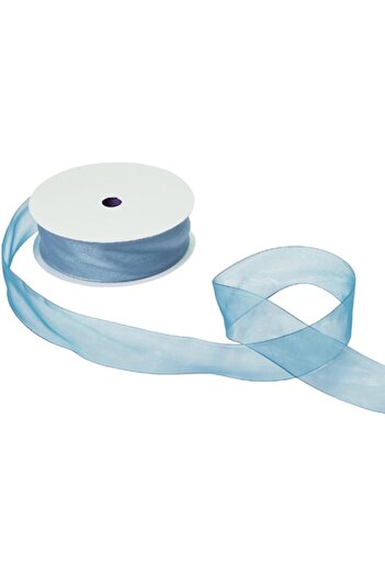 Creativ Deco Plus Organza ribbon, 2 cm wide, blue color, roll 40 m