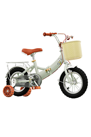 KidLe 16 Inch Foldable Kids Bike, Bicycle with Flashing Training wheels, Rear Seat and Basket
