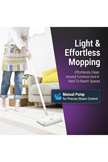 Daewoo Steam Mop – 1000W Steam Cleaner for All Sealed Floors, 20 Minute Runtime Hard Floor Cleaner