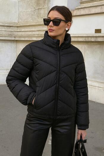 Delpino Water and Wind Resistant Casuel Daily Women's Thin Puffer Jacket
