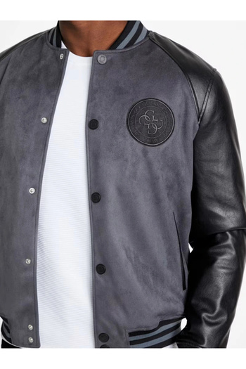 Guess Varsity Erkek Antrasit Bomber Ceket M5BL2BK1062-FJ7G