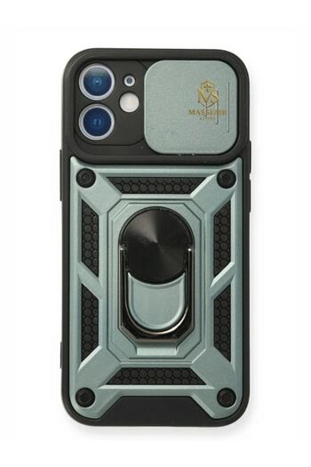 Massemr iPhone 12 Tank Lens Ringed Shock Absorbing Ultra Protection Premium Silicone Case