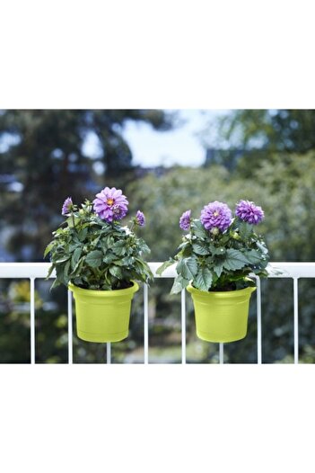 Elho Balcony Pot with Holder Green Basics 20cm Lime Green