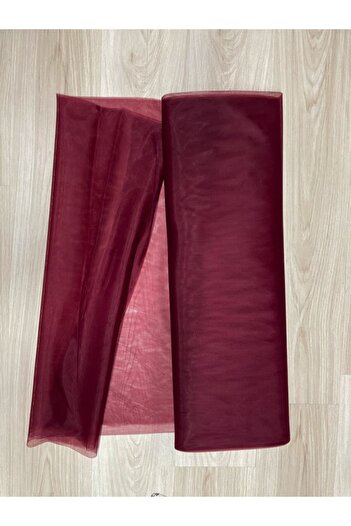 Hobigram Burgundy Hayal Tulle 100X300 cm | Engagement, Henna, Wedding, Bundle, Door and Party Decoration Fabric