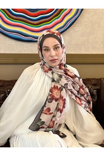 Modakaşmir Fiori Pattern Lina Shawl