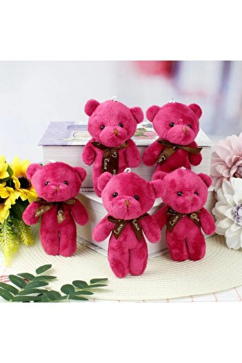Wolawood Yumoş Mini Plush Teddy Bear Set of 5 Sweet Cute Adorable Baby Bear Bag Ornament Keychain Gift Set