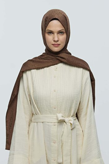 Modakaşmir Silky Jacquard Series Maze Pattern Shawl
