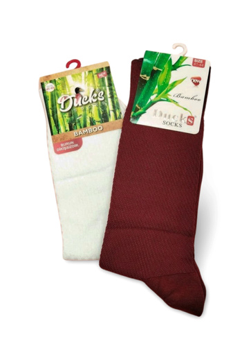 HarmonyAura 2 Pairs Ducks Bamboo Seamless Socks Color1