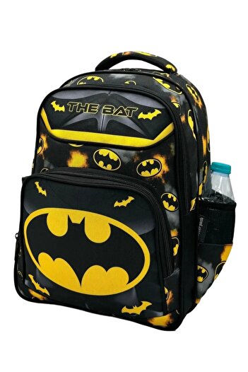 KY Boys' Primary School Orthopedic Bat-Shaped 3-Piece Bag Set with 3 Compartments, Water Bottle Holder, Lunch Box and Pencil Case
