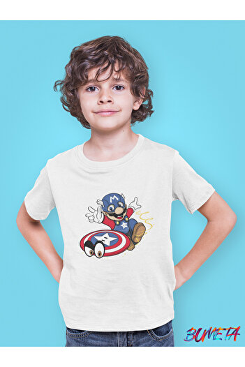 Bumeta Super Mario Captain America Kids T-Shirt T-Shirt