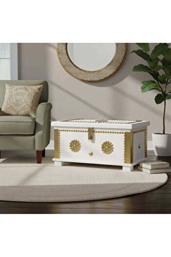 genric Luxury handmade wooden box decorated with brass nails