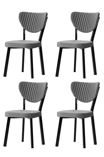 Desire Mar Chair 4 Pieces Set, Cafe, Restaurant, Kitchen, Living Room, Metal, Textile Babyface