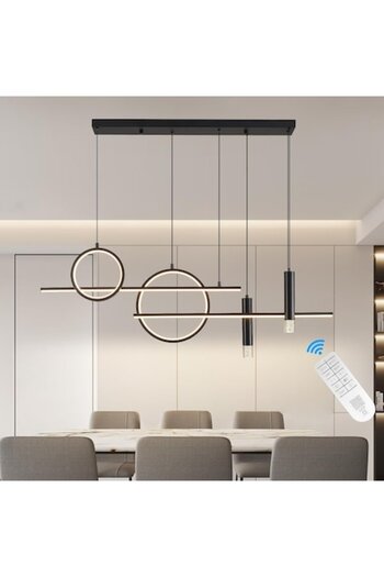 Lampadaria Design LED Chandelier, 60W with Remote Control, Adjustable Warm Light