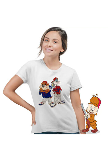 OEM Tricou Femei Bugs Bunny Rebel Rapper Hip Hop Taz