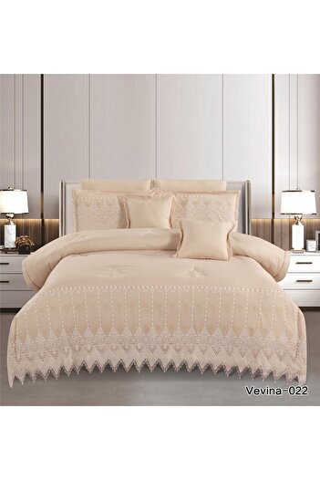 Roshen A sophisticated microfiber lace bedspread set with prominent details and a touch of luxury and elegance. A quilt measuring 240*260.