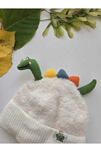 Baharda Nova Unisex Kışlık Pofuduk Bebek Çocuk Polar Astarlı Triko Şapka Bere