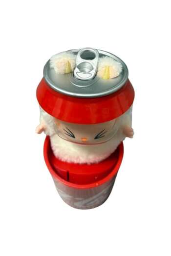 OEM LaBubu Plush Figurine in CocaCola Box, Soft and Fluffy, White, 25 cm