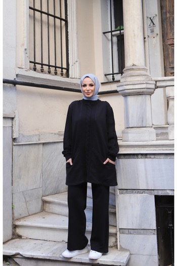 NİSUM MODA Two-Thread Knitwear Set with Side Pockets