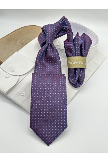 Gutiero Classic Tie with Purple Dots