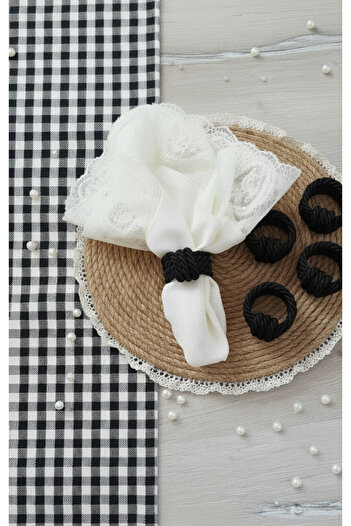 DİGGO Black Cord Napkin Ring (6 Pieces)