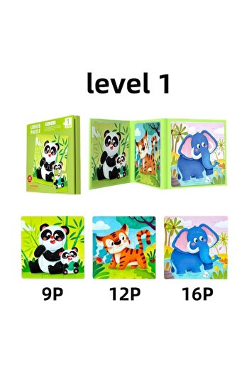 Picodino Puzzle magnetic 3-in-1, 37 pieces, foldable design, for kids 3+, multicolor