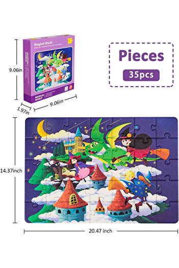 Picodino Puzzles for Kids Ages 3-5 (Magical World)