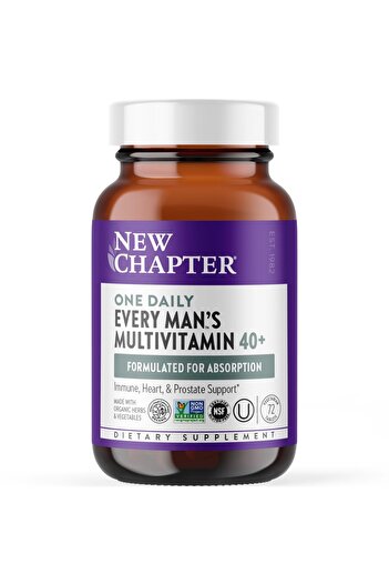 New Chapter Men's Multivitamin 40+ for Energy, Heart, & Immune Support with Fermented Nutrients - 72 ct