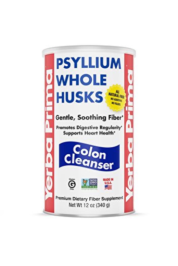 Yerba Prima Psyllium Whole Husk, 12 oz - Vegan Fiber Supplement, No Sugar, Non-GMO