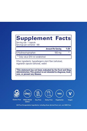 Pure Encapsulations 5-HTP 100 mg - Brain Health, Sleep & Appetite Support - 180 Capsules