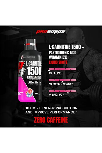ProSupps L-Carnitine Liquid 1500, Stimulant-Free Shots for Energy & Muscle Recovery - Berry, 31 Servings