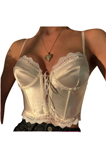 Fstyle Lace bustier bra and wear your underwear as outerwear