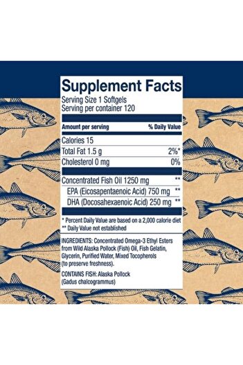 Wiley's Finest Wild Alaskan Fish Oil - Triple Strength EPA & DHA - 120 Softgels