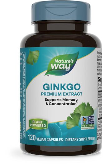 Nature's Way Premium Extract Ginkgo, Memory and Concentration*, 120 Capsules