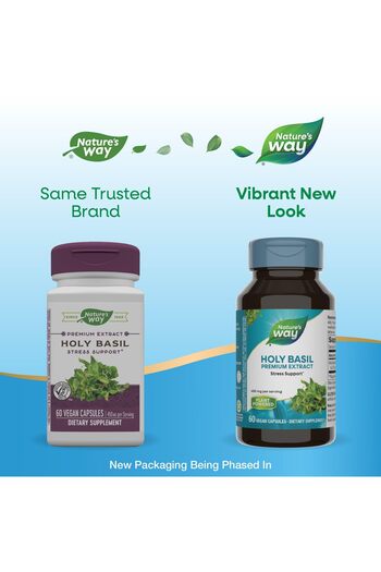 Nature's Way Holy Basil Premium Extract, 450mg, 60 Vegan Capsules