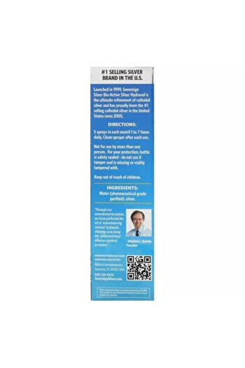 Sovereign Silver Bio-Active Hydrosol For Immune Support - 10 Ppm, 2Oz (59Ml) Vertical Spray