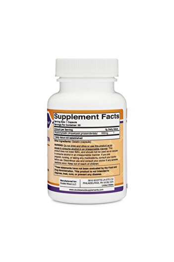 Double Wood Supplements Dihydromyricetin (DHM) 50 Capsules, 300mg, Liver Support Supplement by Double Wood