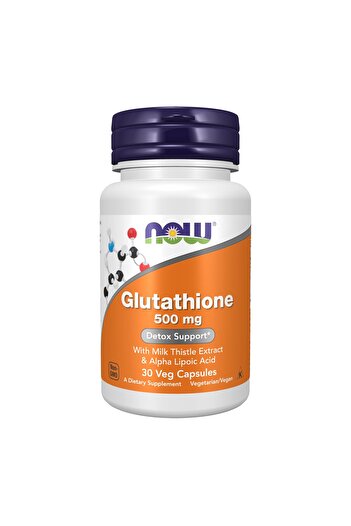 Now Foods Glutathione 500 mg with Milk Thistle & Alpha Lipoic Acid, 30 Veg Capsules