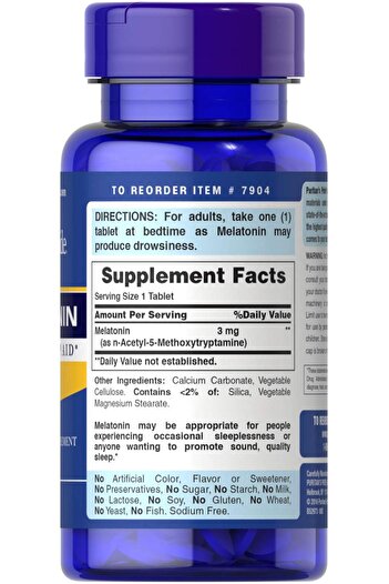 Puritan's Pride Puritans Pride Melatonin 3 mg Tablets, 240 Count