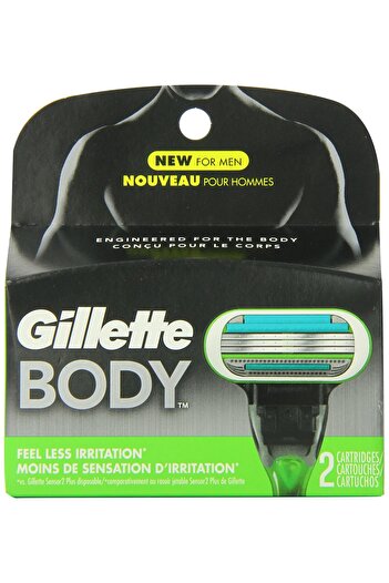 Gillette ماكينة حلاقة للجسم للرجال، عدد 2، شفرات حلاقة للرجال