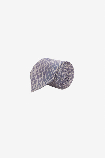 ALTINYILDIZ CLASSICS Men's Gray-Navy Blue Patterned Classic Tie