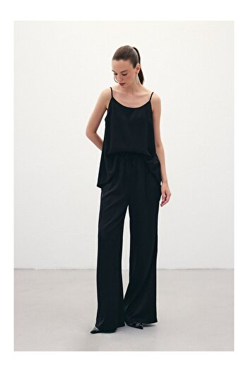 LC Waikiki Lace-Up Casual Trousers - Black