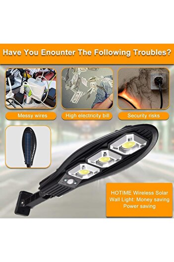 fulina LED Solar Light Outdoor,Security Street Lamp Motion Sensor,3 Light Modes,30W,Infrared Remote Control