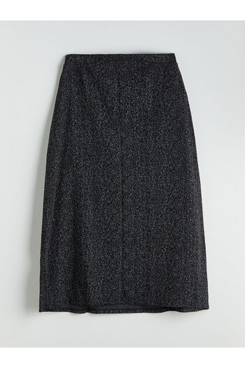 LC Waikiki Anthracite Elastic Waist Patterned Skirt