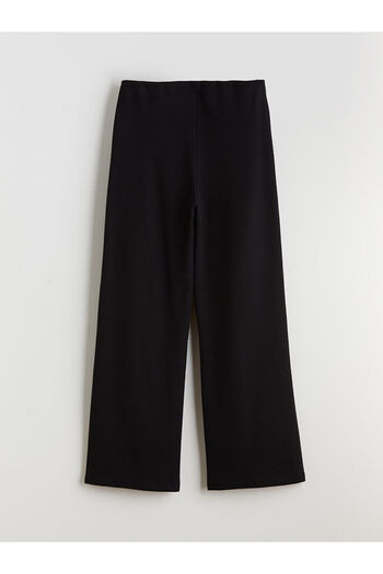 LC Waikiki Black Elastic Waist Wide Leg Women's Trousers
