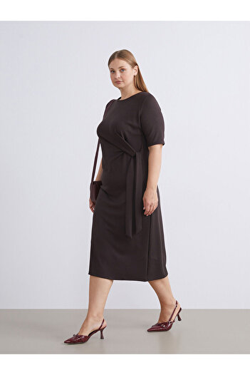 LC Waikiki Crew Neck Drawstring Dress
